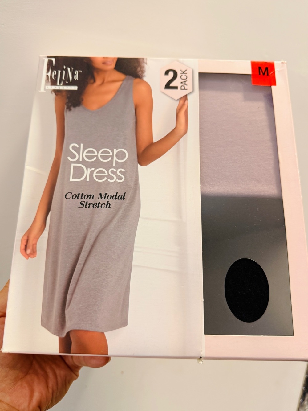Felina Cotton Modal Stretch Sleep Dress - (2 Pack) size M